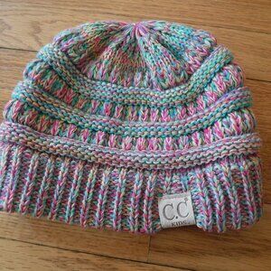 C.C. Kids Knit Winter Hat Beanie Pink Yellow Green